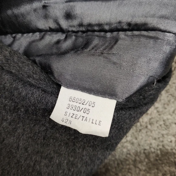 Vintage Boulevard Club Men's Long Wool & Cashmere Coat in Gray Size 42R Office - Picture 10 of 10
